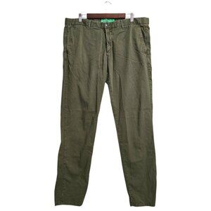 United Colors of Benetton Patterned Tapered Leg Pants In Olive Sz 56 (XXL)